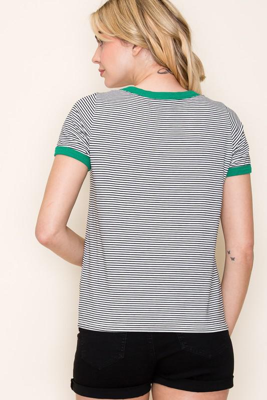 Color Trimmed Pinstripe-Navy/Green