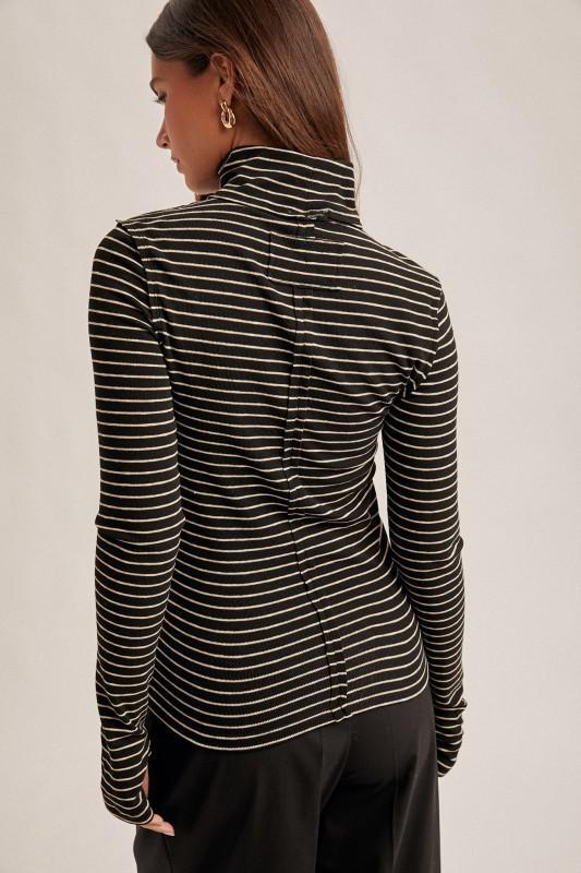 Stripe Turtle Neck Long Sleeve