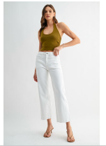 Mica White Ankle Crop