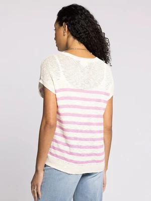 Elfie Sweater Top-Orchid/Ivory
