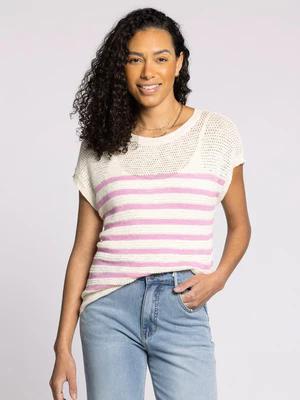 Elfie Sweater Top-Orchid/Ivory