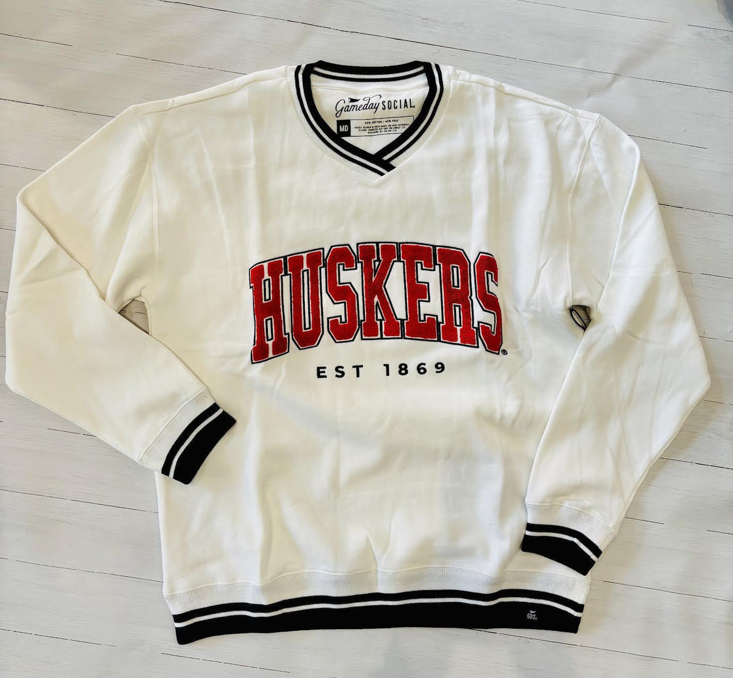 Husker Chenille V-Neck Sweatshirt
