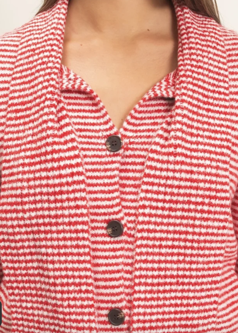 Cardigan with Attached Scarf