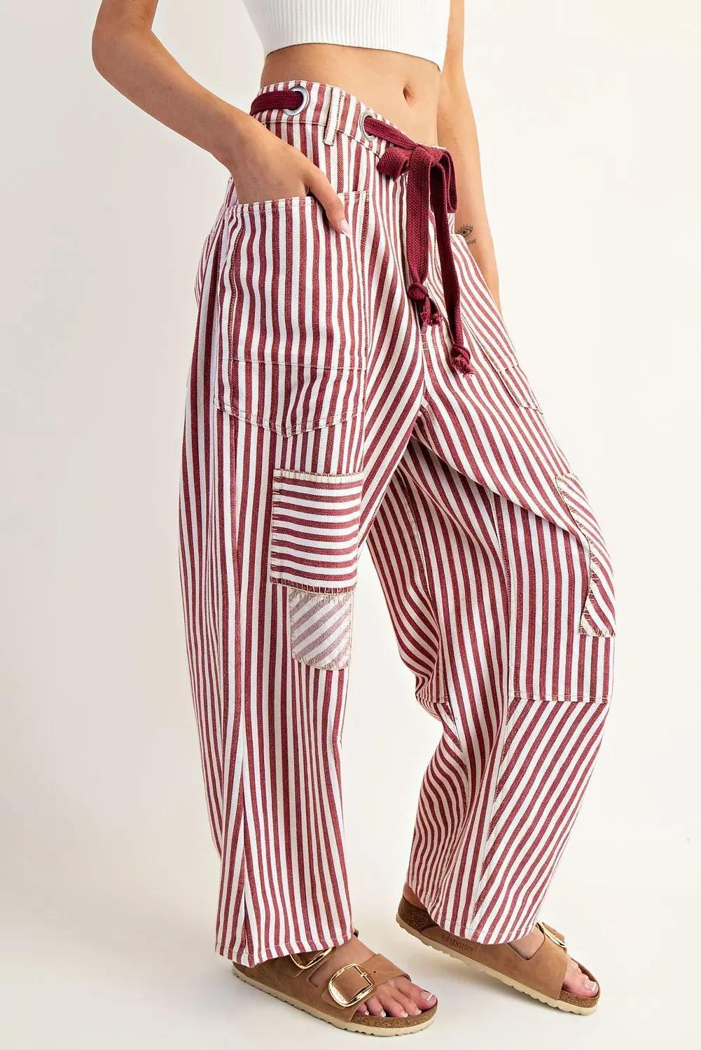 Stripe Drawstring Pants