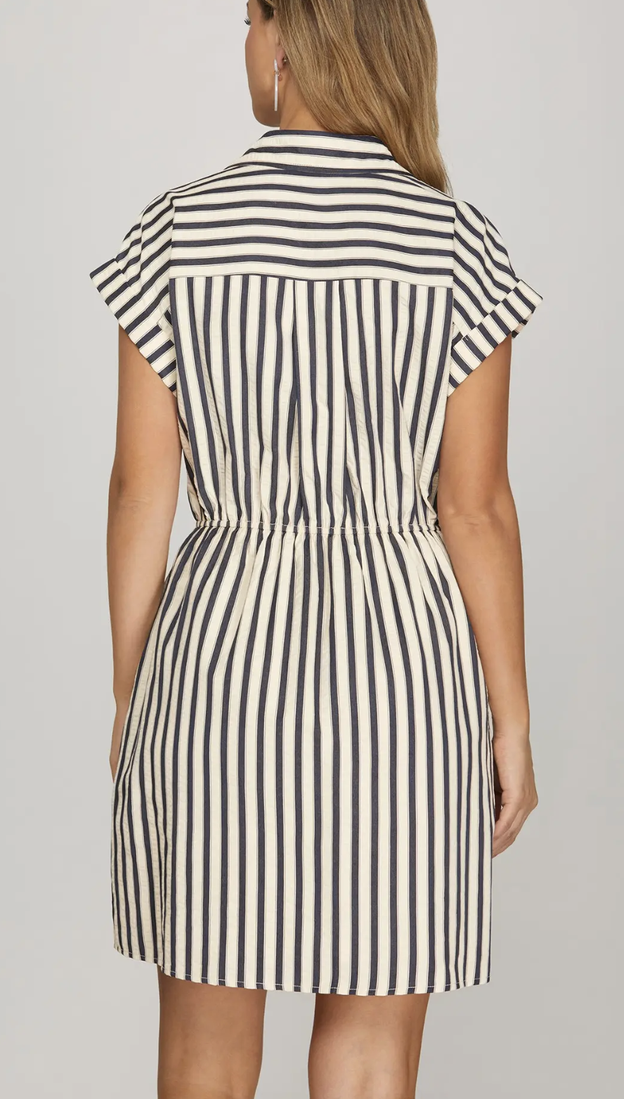 Drop Shoulder Collared Dress