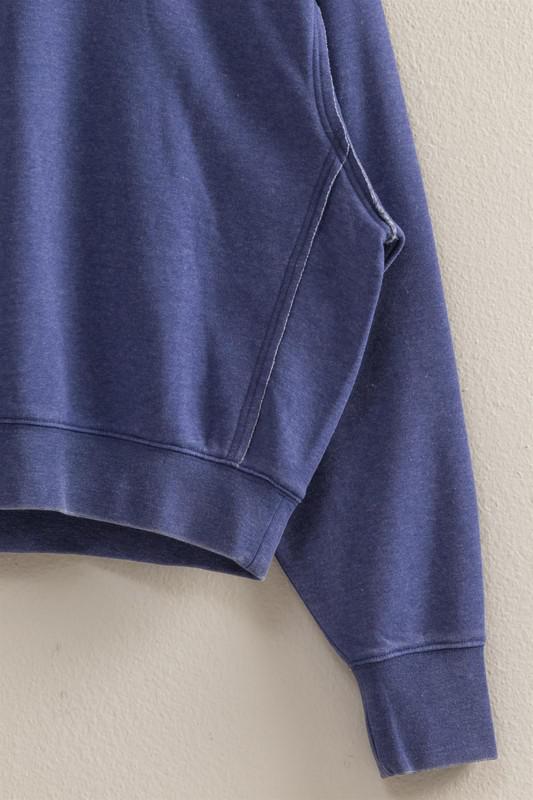 Crew Brushed Terry Sweatshirt- Dusty Indigo