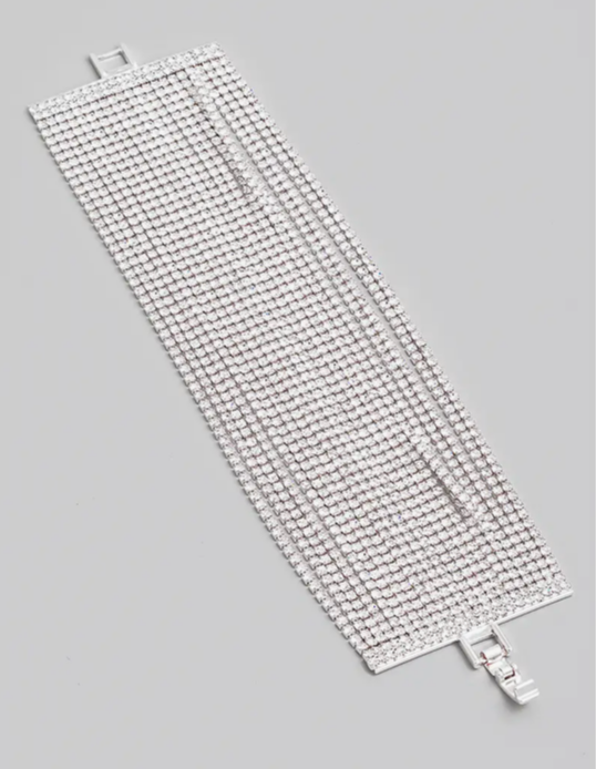 Square Rhinestone Layered Bracelet