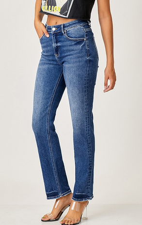 Risen Mid Rise Slim Relaxed Straight Jeans