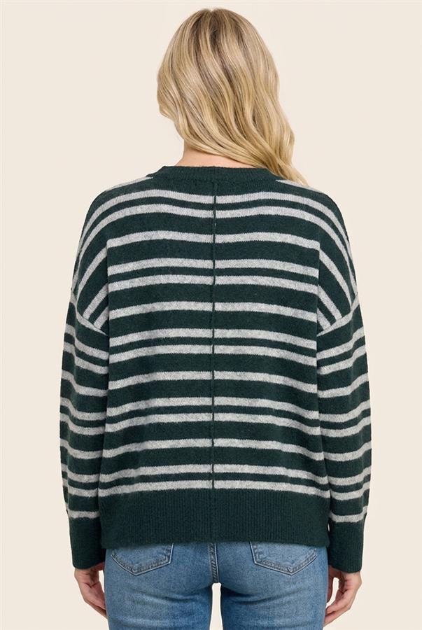 Double Stripe Crewneck Sweater