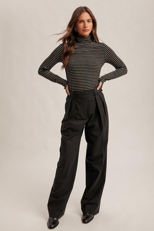 Stripe Turtle Neck Long Sleeve