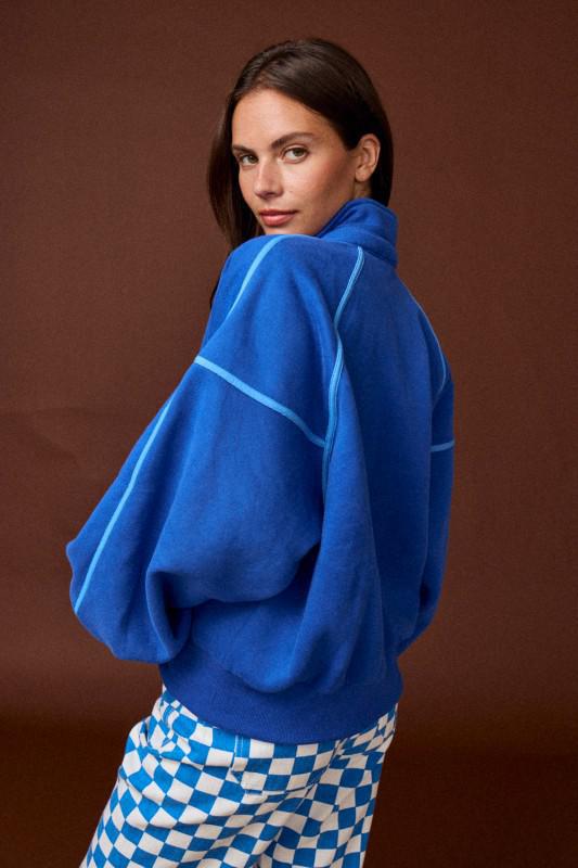Alexa Contrast pullover- Cobalt