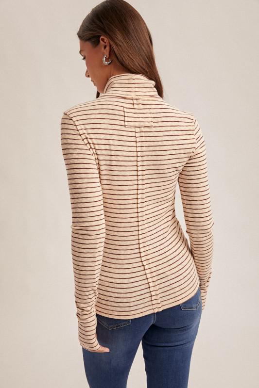 Stripe Turtle Neck Long Sleeve