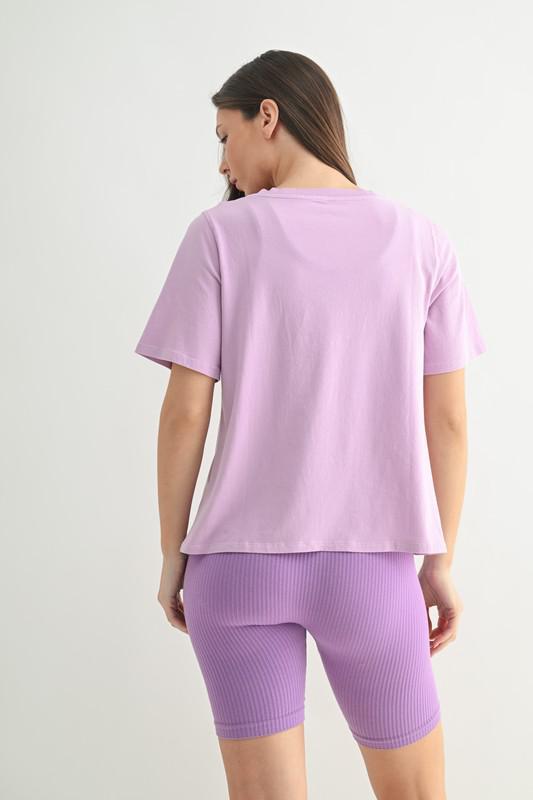 V-Neck Tee- Orchid Bloom
