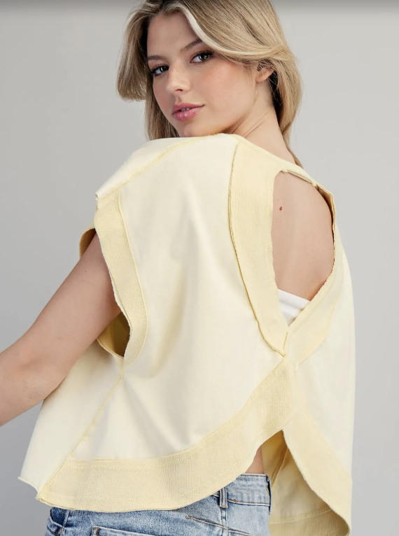 Mineral Washed Open Back Top