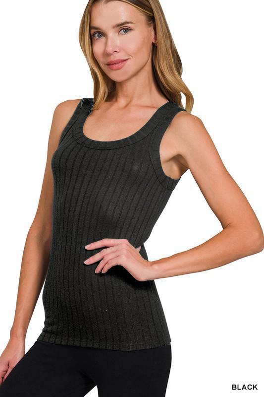 Ribbed Scoop Neck Tank