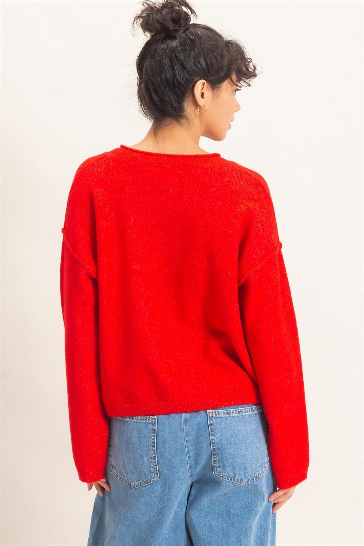 Crew Neck Loose Fit Cardigan