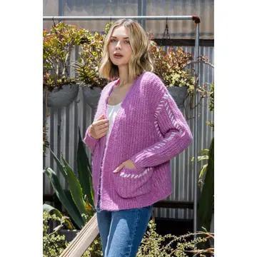 Contrast Stitch Cardigan