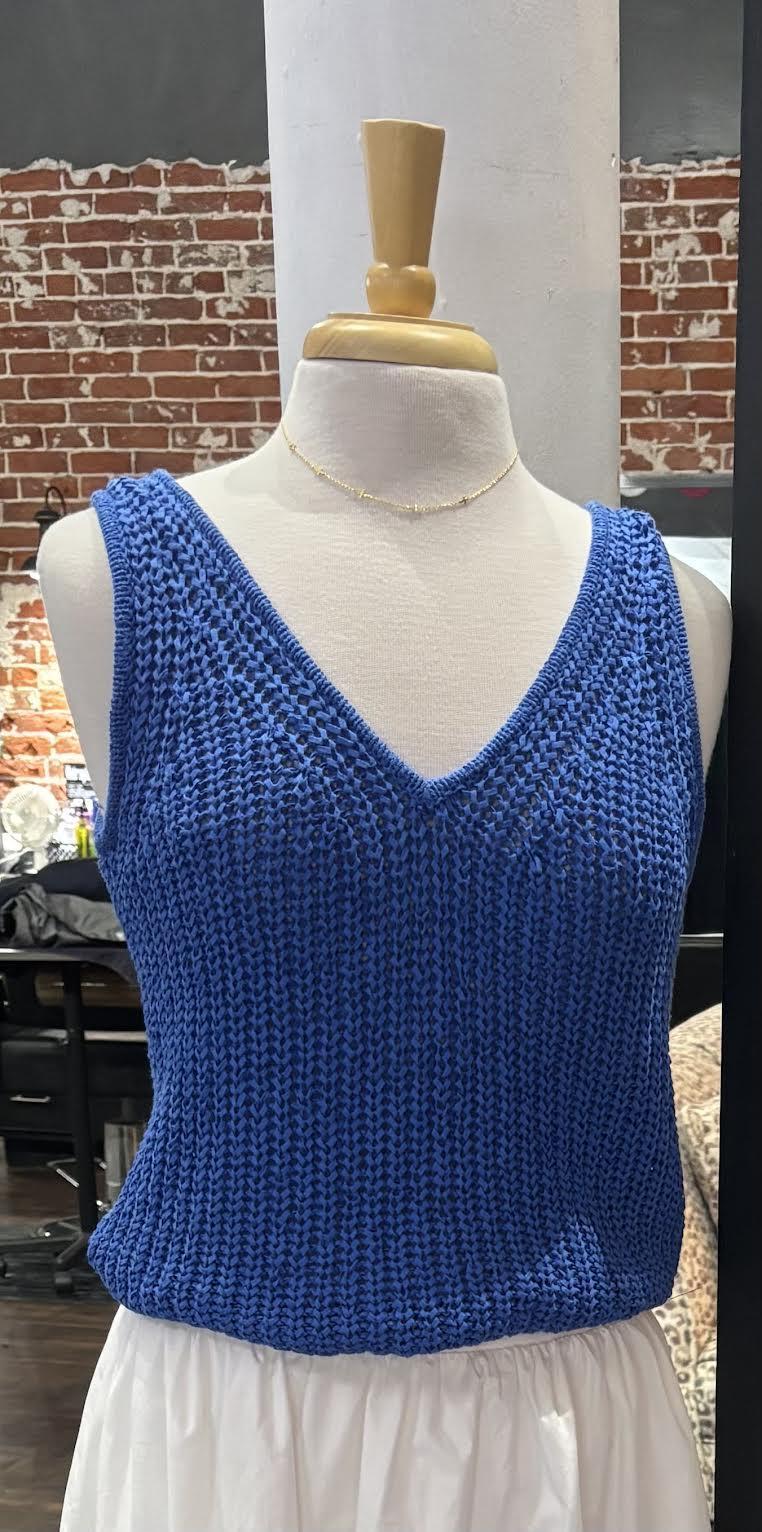 Vneck Knitted Tank Sweater