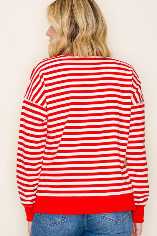 Crewneck Stripe Banded Sweatshirt