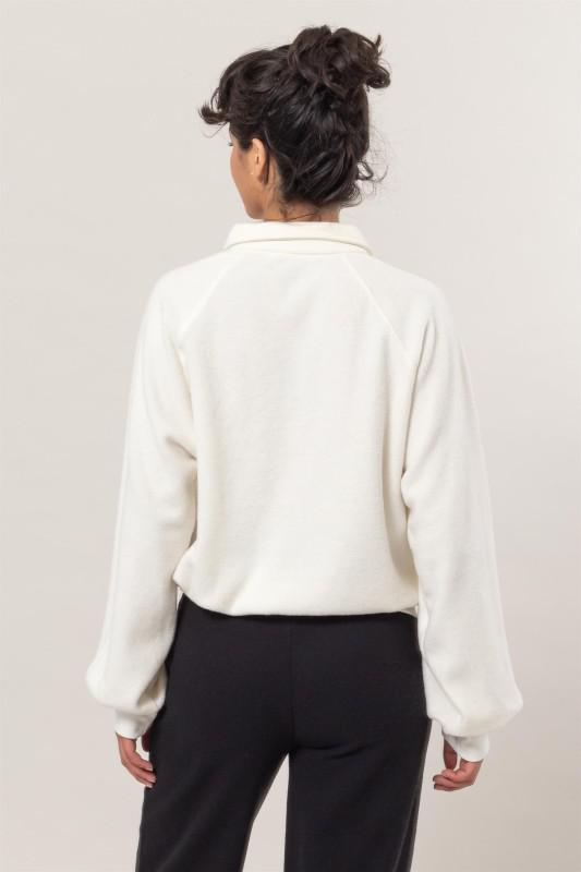 Collared Half-button Sweatshirt