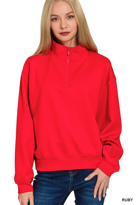 Ruby Scuba Half Zip Pullover Sweatshirts