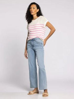 Elfie Sweater Top-Orchid/Ivory