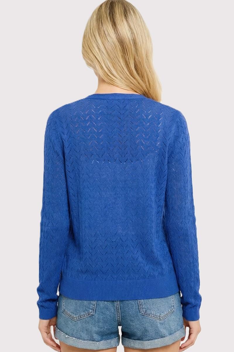 Pointelle V-Neck Cardigan