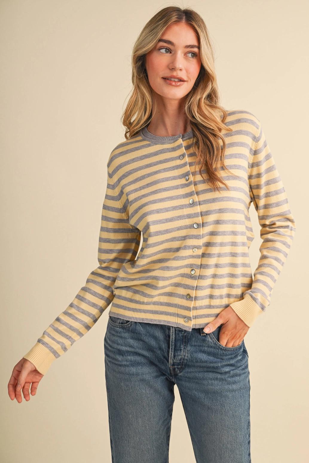 Lemon Striped cardigan