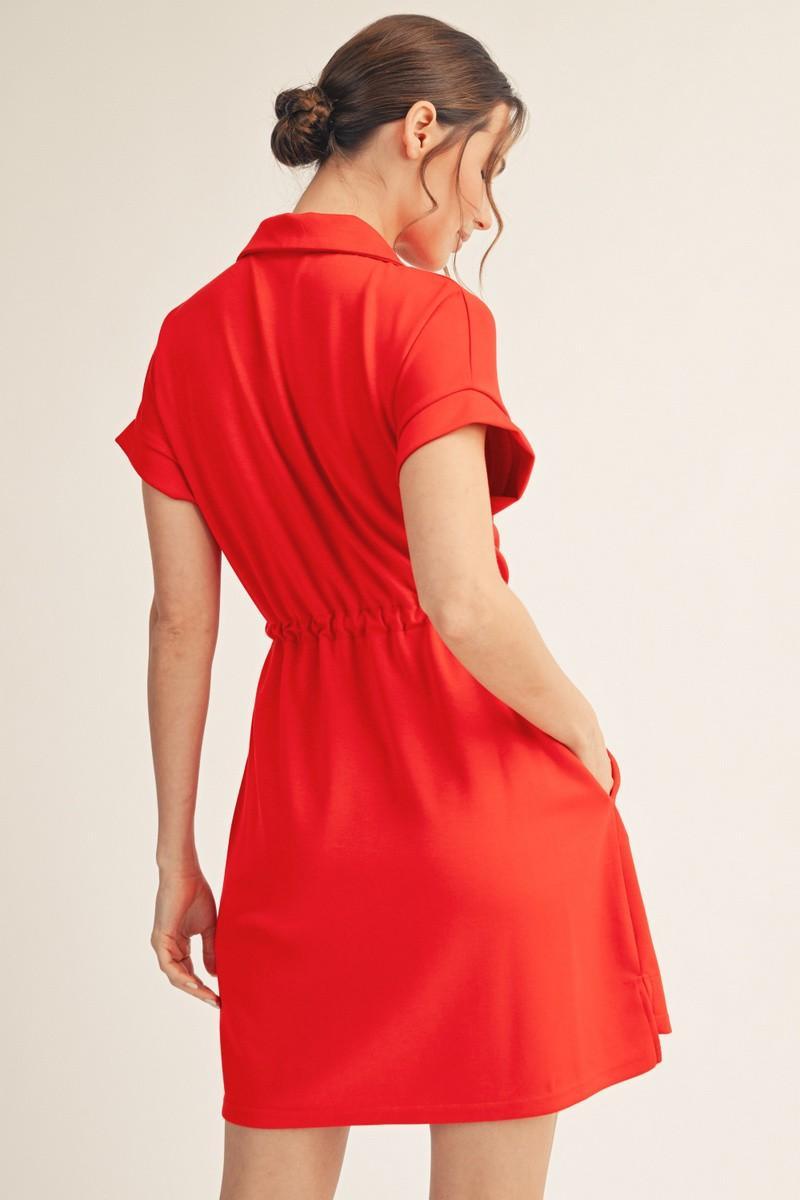 Drawstring Waist Casual Dress