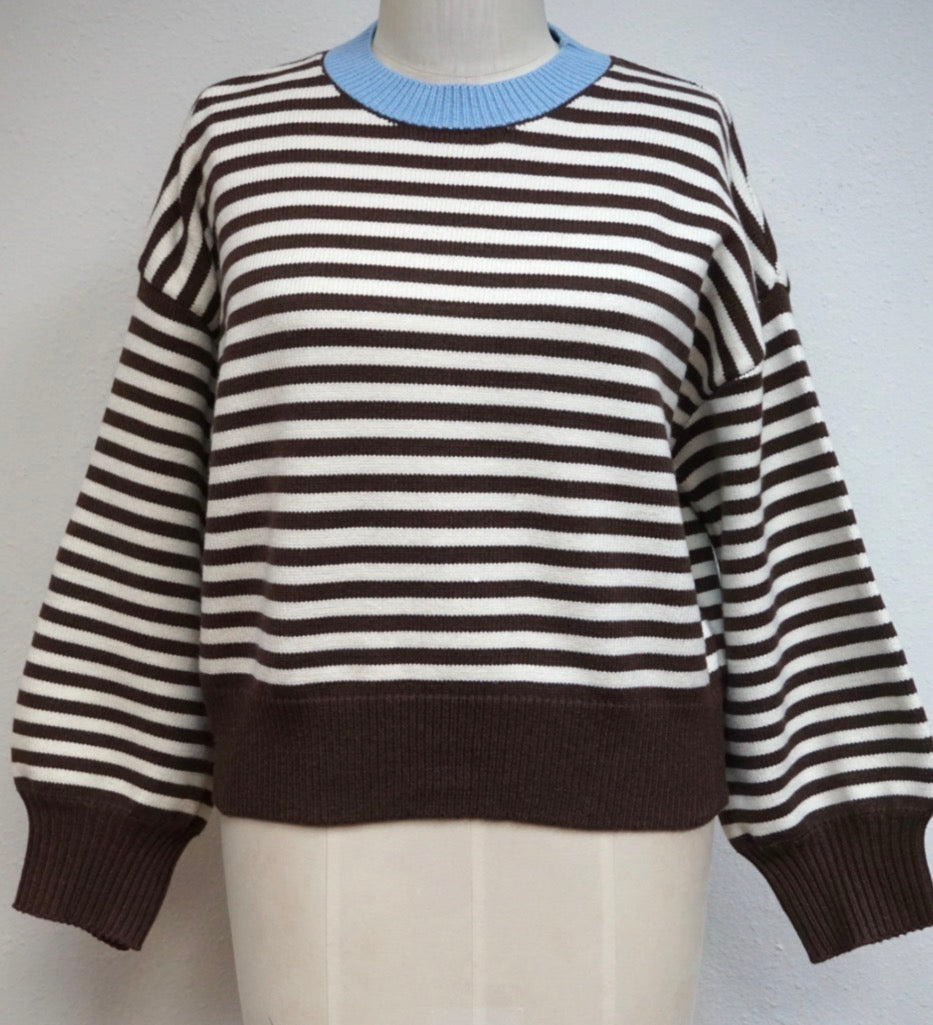 Round Neck Stripe Sweater