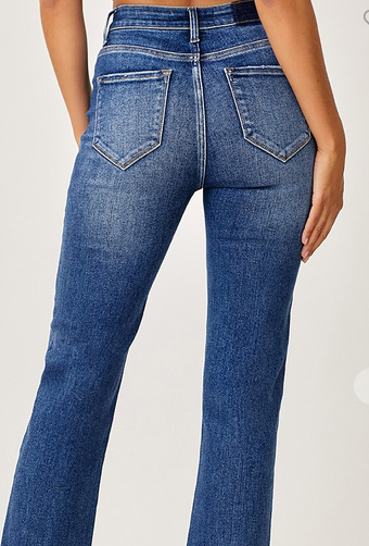 Risen Mid Rise Slim Relaxed Straight Jeans