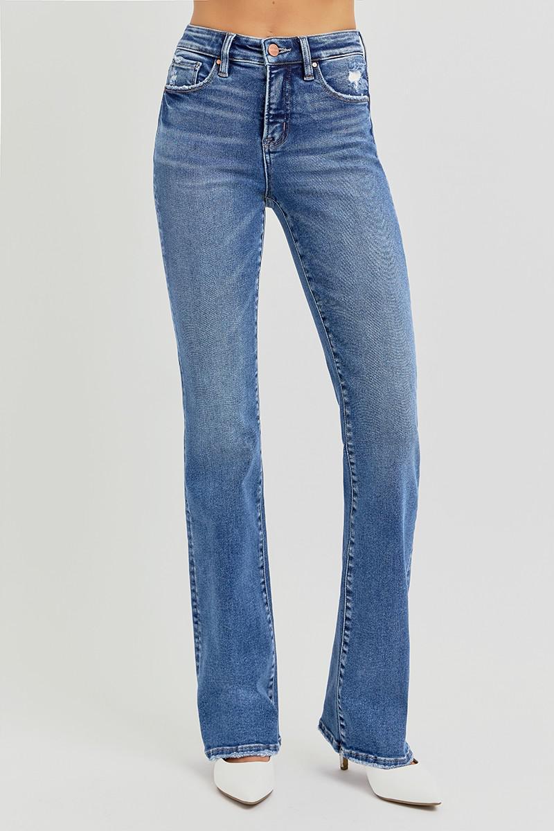 Tummy Control High Rise Straight Jean - Dark