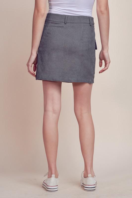 Corduroy Front Pocket Skirt