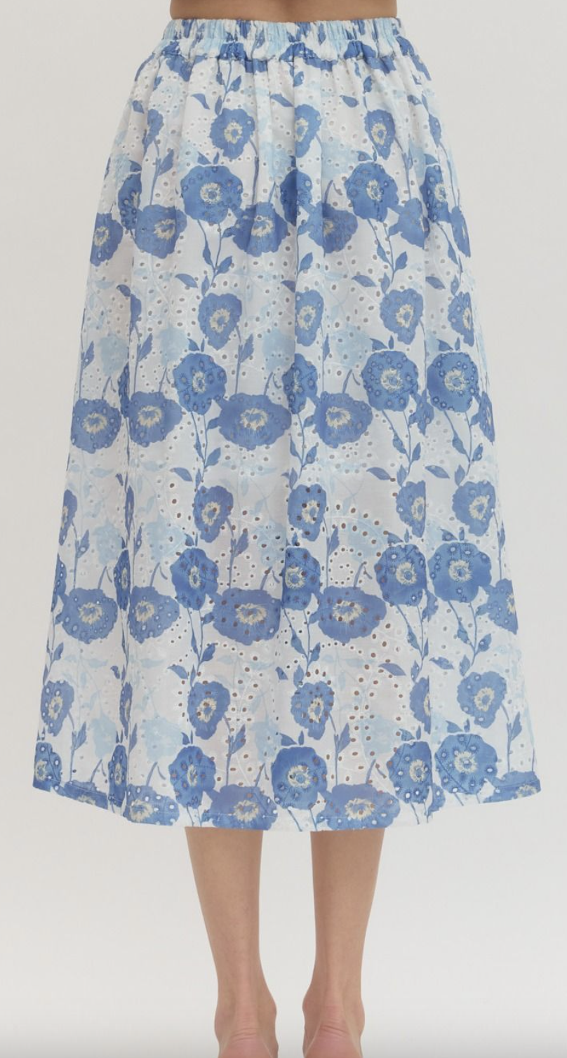 Floral Print Midi Skirt