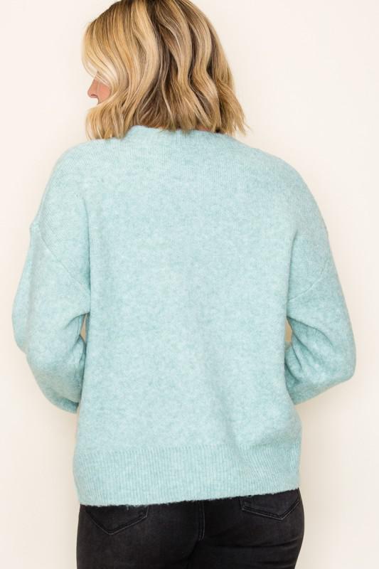 Mint Floral Sweater