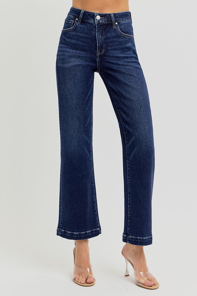 High Rise Crop Wide Jeans