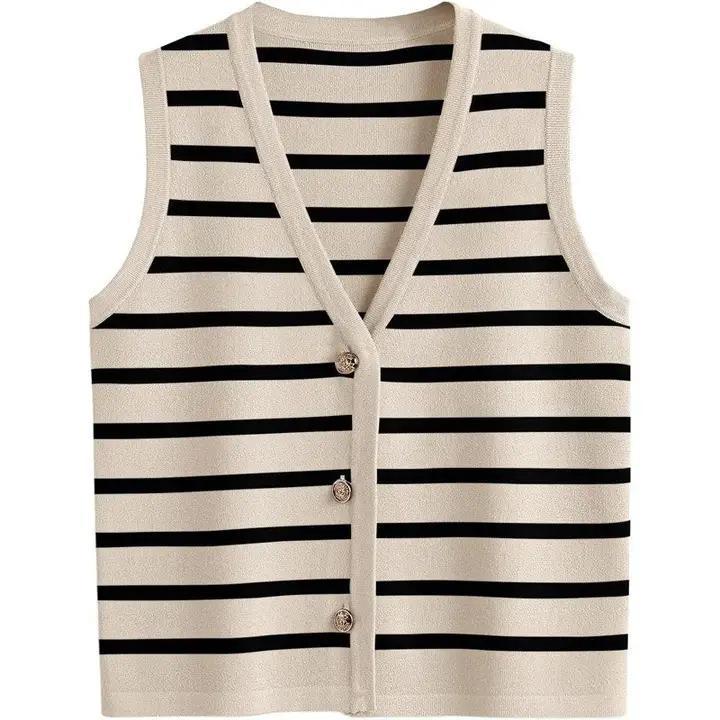 Loose Striped Knit Cardigan