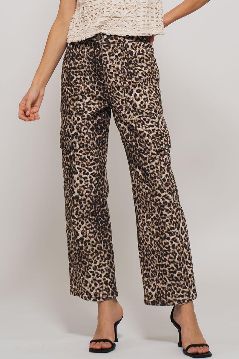 Savanna Cropped Leopard Cargo Pants