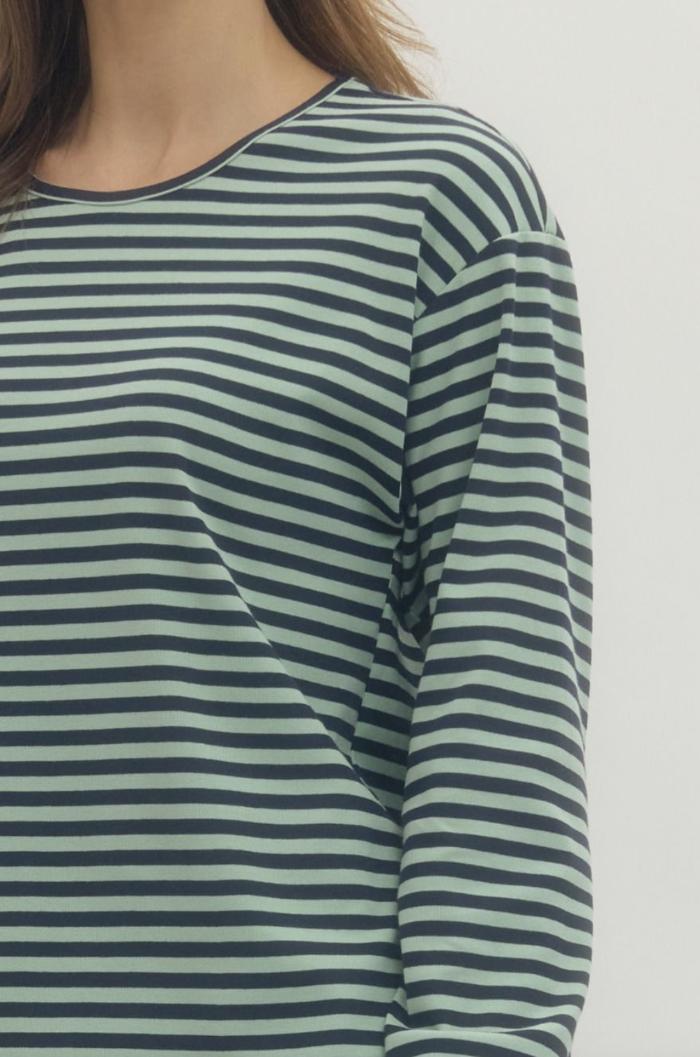 Mint Knit Longsleeve Stripe Top