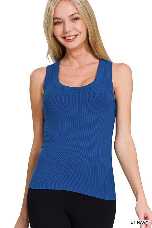 Ribbed Scoop Neck Tank