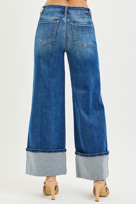 Risen HR Wide Leg Cuffed Double Front Pocket