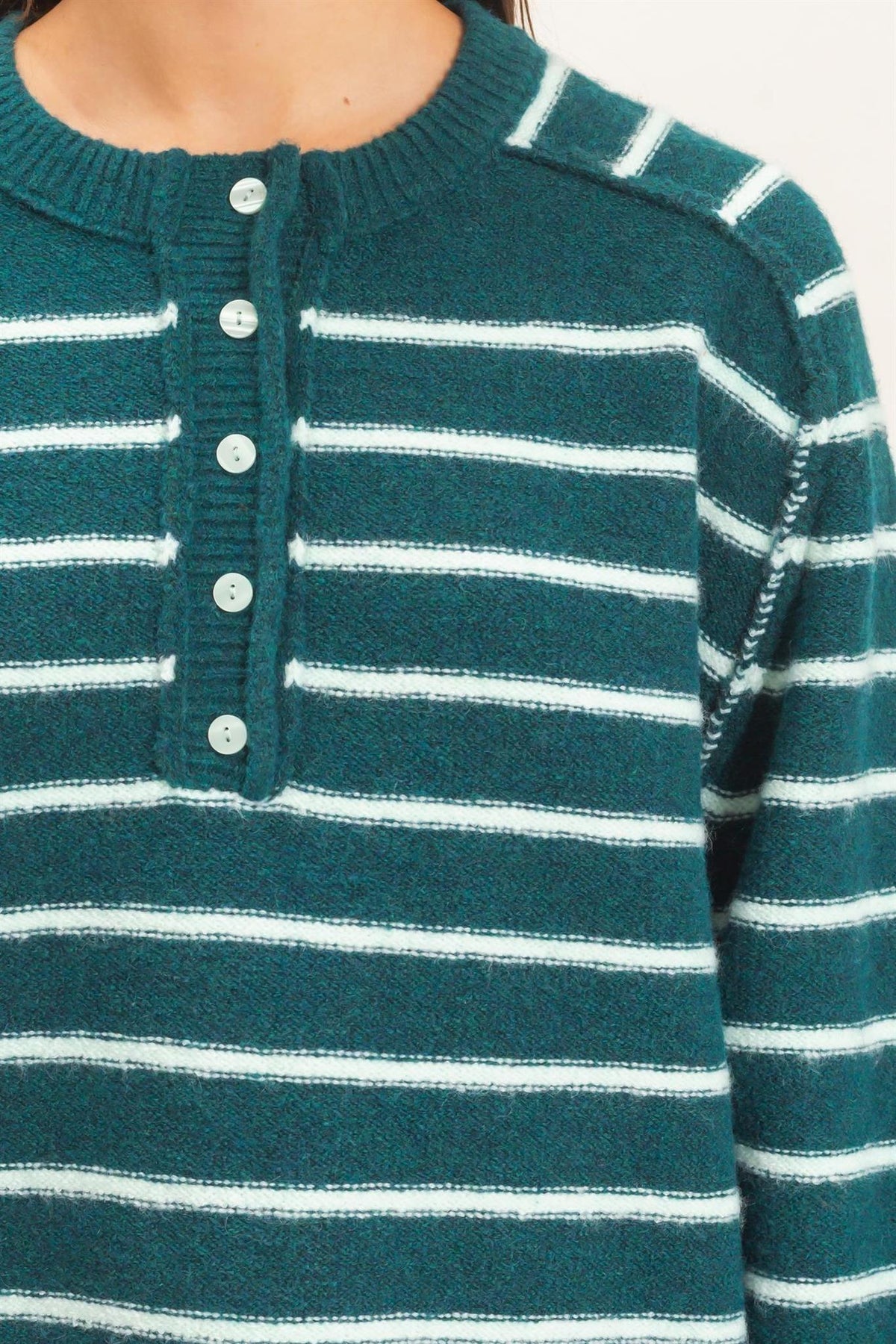 Stripe Henley Sweater
