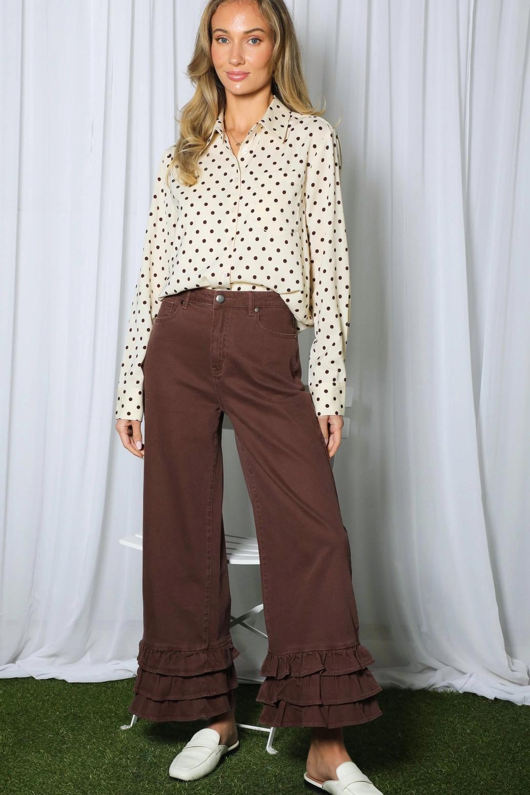 Polka Dot Button Up