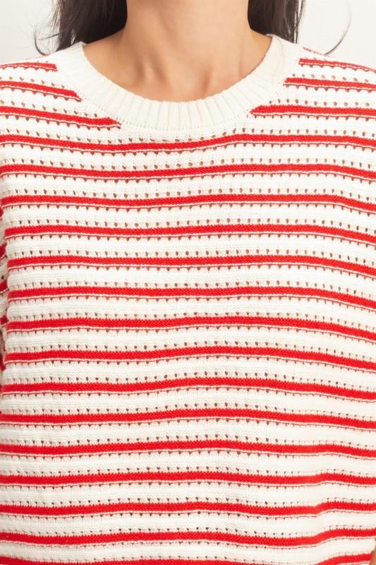 Striped Sleeveless Crew Neck Top