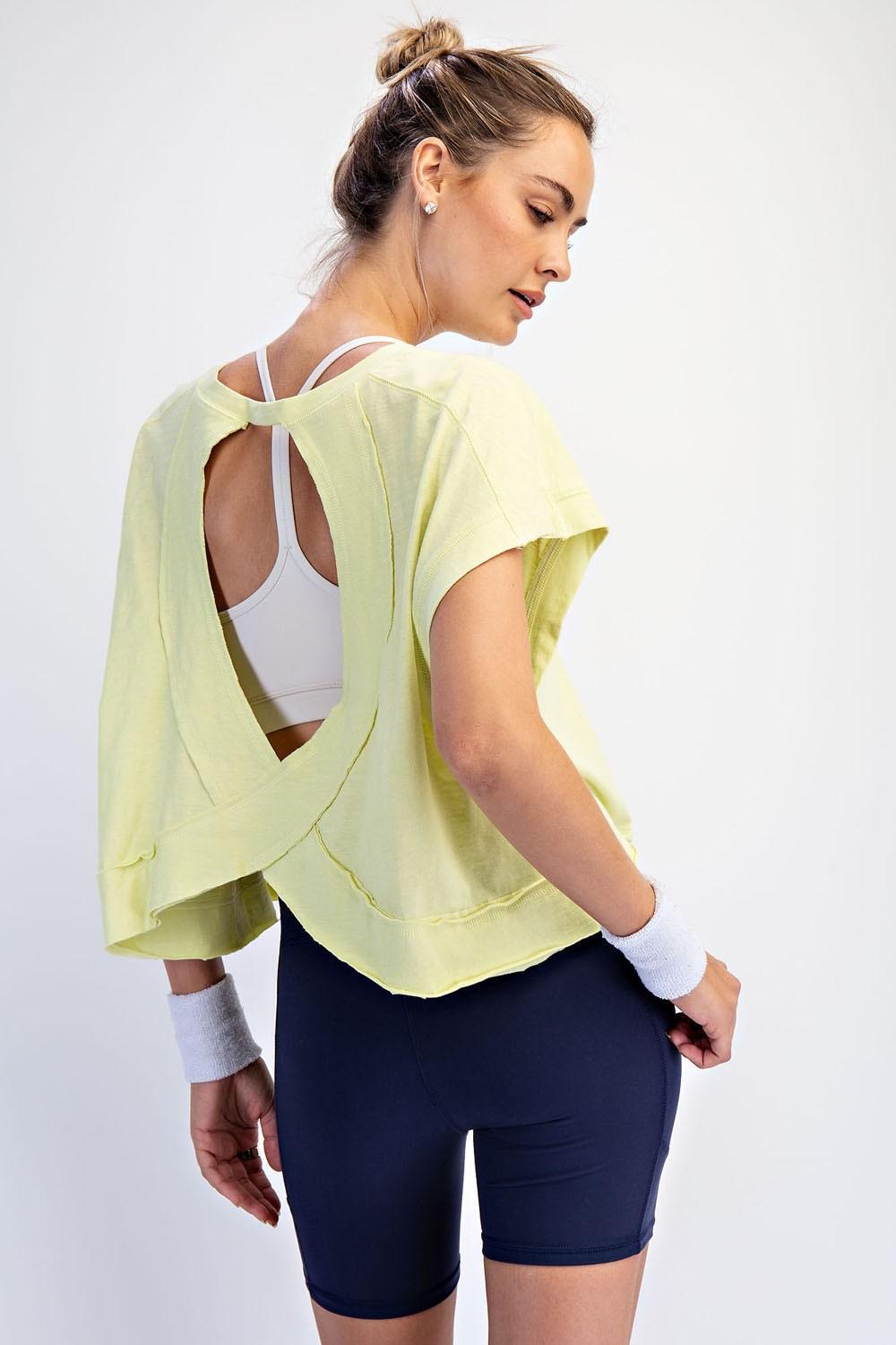 Cotton Slub Open Back Tee