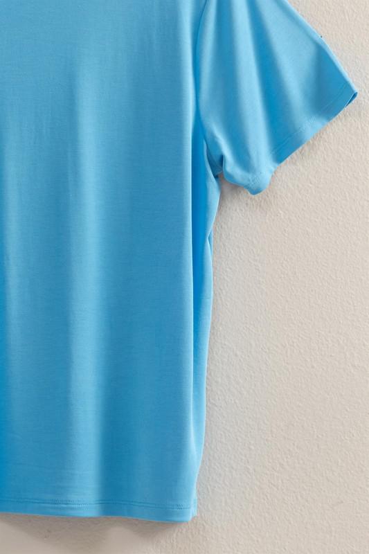 Modal Crew Neck Tee-Blue