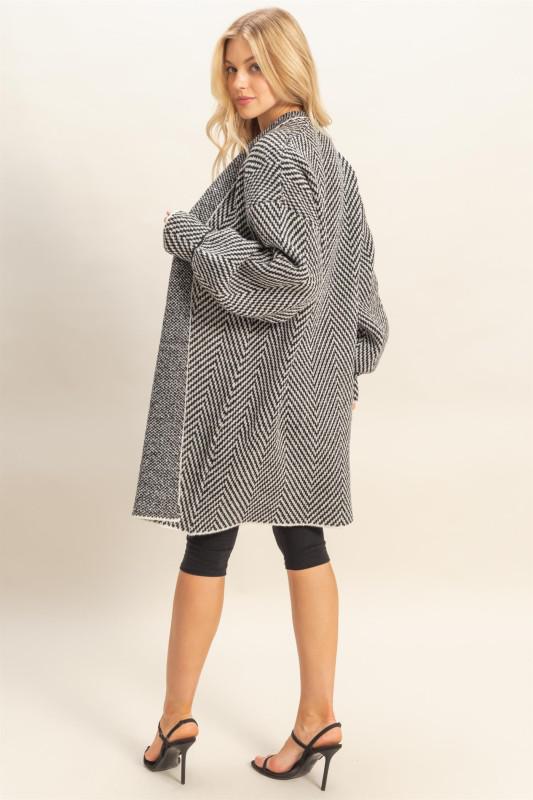 Herringbone Sweater Cardigan