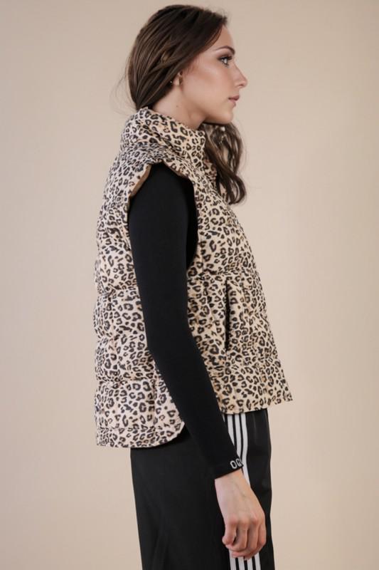 Leopard Puff Vest