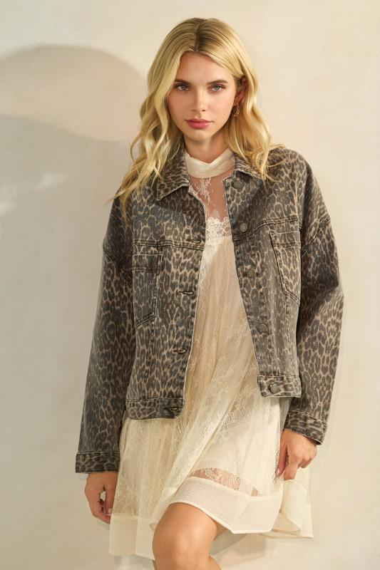 Leopard Denim Jacket