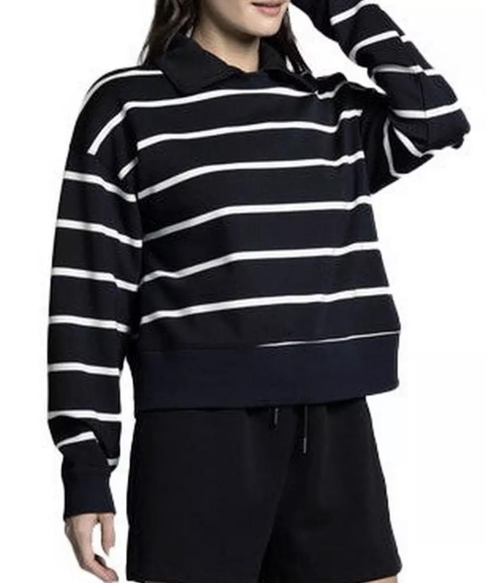 Martina Black Modal Stripe Top